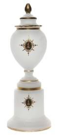 An Opaline Glass Urn and Cover