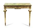 A Neoclassical Style Painted and Parcel Gilt Console Table