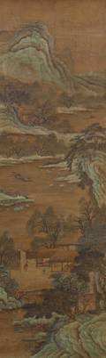 A Chinese Landscape Painting on Silk