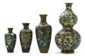 A Group of Four Japanese Cloisonne Vases