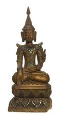 A Carved Wood Model of Buddha