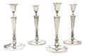 A Set of Four English Silver Candlesticks Lionel Alfred Crichton