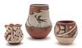 A Group of Three Acoma Pottery Vases