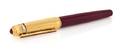 A Cartier Red Enamel Gold Filled Fountain Pen Pasha