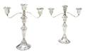 A Pair of American Sterling Silver ThreeLight Candelabra Reed and Barton