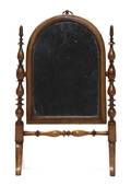 A Victorian Diminutive Fruitwood Cheval Mirror