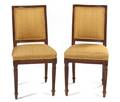 A Pair of Louis XVI Provincial Carved Beechwood Side Chairs