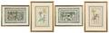 A Group of Four Handcolored Botanical Prints
