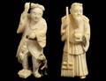 TWO CARVED IVORY FIGURES
