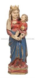 A Continental Carved Wood Figure of the Madonna and Child