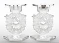 A Pair of Lalique Molded and Frosted Glass Candlesticks