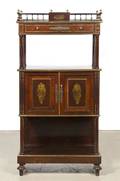 A Neoclassical Mahogany and Brass ThreeTier Etagere