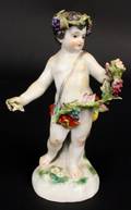 Meissen Porcelain Cherub Figurine with Grapes