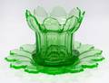 GREEN GLASS BOWL AND PLATE