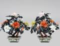 PAIR OF JADE AND HARDSTONE TREES
