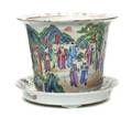A Pair of Chinese Famille Rose Jardinieres and Underplates