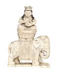 A Chinese Carving of a Figure on an Elephant
