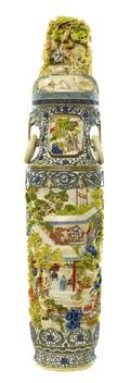 A Chinese Lidded Ivory Vase