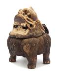 A Chinese Fu Dog Form Ivory Censer