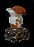 A Carved Agate Finial of Lingzhi Fungus