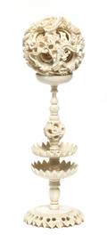 A Chinese Carved Ivory Puzzle Ball