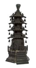 A Chinese Bronze Model of a Stuppa