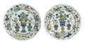 A Group of Two Famille Verte Plates