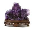 A Carved Amethyst Model of an Elephant