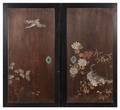 A Pair of Japanese Painted Pine Doors