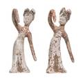 A Pair of Tang Style Pottery Figures