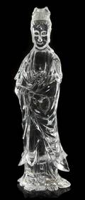 A Chinese Rock Crystal Figure of Guanyin