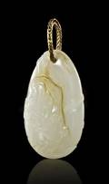 A White Jade Carved Pebble