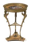 An Empire Style Gilt Bronze and Porcelain Gueridon