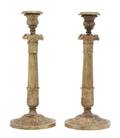 A Pair of Empire Style Gilt Bronze Candlesticks