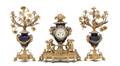 A Sevres Style Gilt Bronze Mounted Clock Garniture F Glading