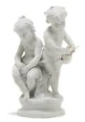 A Sevres Style Bisque Porcelain Figural Group