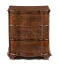 A Baroque Style Burl Walnut Chest of Drawers
