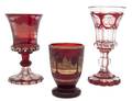 A Group of Three Bohemian Glass Goblets