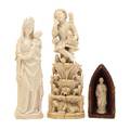 A Group of Three Continental Carved Ivory Figural Groups