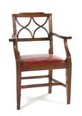 An Italian Walnut Open Armchair