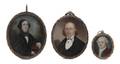 Three American Mourning Portrait Miniatures on Ivory
