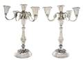 A Pair of American Sterling Silver FiveLight Candelabra Gorham