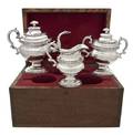 An American Coin Silver Presentation Tea Service Peter Chitry
