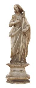 A Continental Carved Alabaster Figure of a Saint S Giovanni