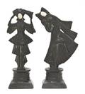 A Pair of Austrian Cast Metal and Ivory Figures