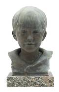 An American Bronze Bust of a Child Willard Paddock