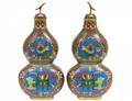 PAIR OF CLOISONNE ENAMEL VASES AND COVERS
