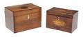 Two George III Inlaid Mahogany Tea Caddies