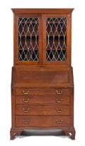 A George III Style Cherry Secretaire Bookcase