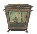 A Victorian Tole Painted Coal Scuttle